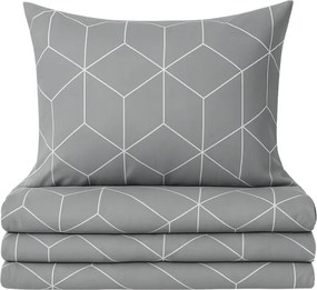 Obliečky bavlnené Alya grey EMI, Štandardný set jednolôžko obsahuje 1x 140x200 + 1x 70x90