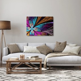Sklenený obraz - Abstrakcia, kvetina (70x50 cm)