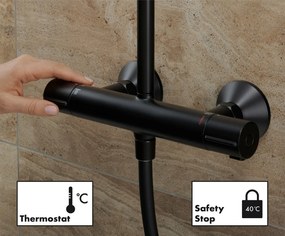 Hansgrohe Vernis Blend, Showerpipe 240 1jet s termostatom, čierna matná, HAN-26426670