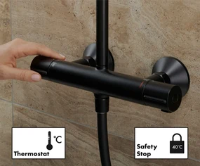 Hansgrohe Vernis Blend, Showerpipe 240 1jet s termostatom, čierna matná, HAN-26426670