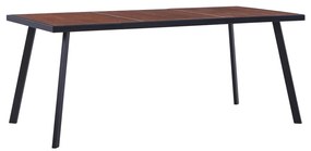 Jedálenský stôl, tmavé drevo a čierna 180x90x75 cm, MDF