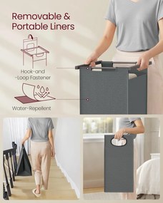 Kôš na prádlo s policou a tyčou na šaty, 177x73x33cm