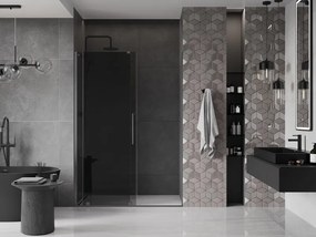 Mexen Velar, posuvné sprchové dvere do otvoru 130 cm, 8mm šedé sklo, grafit brúsený, 871-130-000-41-66
