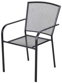 Elegantná záhradná stolička ZWMC-19 z čierneho kovu