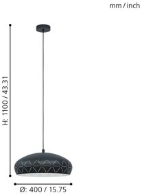 Eglo 98467 - Luster na lanku RAMON 1xE27/28W/230V