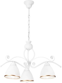 Luster na reťazi RETRO II 3xE27/60W/230V biela