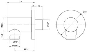 Mosadzný diel na pripojenie sprchy v zlatej farbe ø 6 cm – Sapho