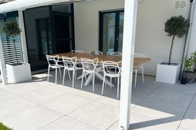 Kvetináč BLOCK, sklolaminát, 50x50x50 cm, biely mat