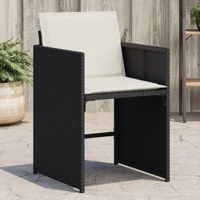 Záhradné stoličky so sedákmi 4 ks čierne polyratanové 4007455