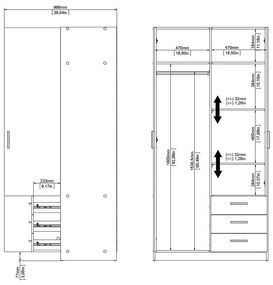 Šatníková skriňa v dekore duba v prírodnej farbe 99x200 cm Sprint – Tvilum