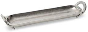DEKORAČNÝ KOVOVÝ PODNOS SARA 45X10 STRIEBORNÝ