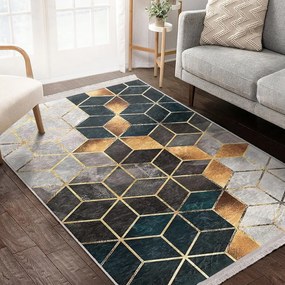 Bielo-petrolejový prateľný koberec 160x230 cm – Mila Home