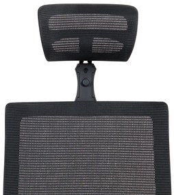 Kancelárska ergonomická stolička LEON — sieť/látka, čierna