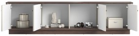 TV stolík Vesper 187 cm 4D - kašmír / orech / zlaté úchyty