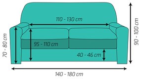 4Home Multielastický poťah na dvojkreslo Comfort hnedá, 140 - 180 cm