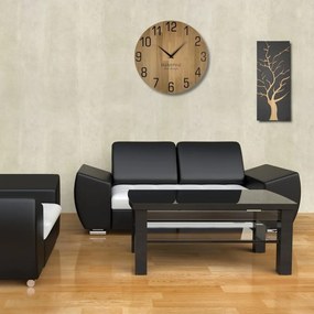 Luxusné drevené hodiny vo farbe dub 30 cm