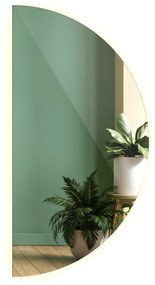 Polkruhové zrkadlo s led na stenu 25x50 cm  Teplé svetlo (3000K)
