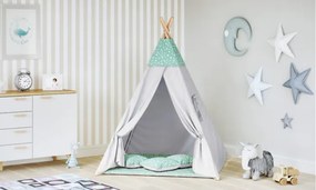 Detský stan Tipi súhvezdie mäta / sivý