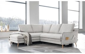 Béžová rozkladacia rohová pohovka (ľavý roh) Charming Charlie – Miuform