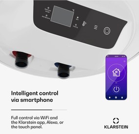 Klarstein ENDURAHEAT SMART 50, bojler, 50 litrov, 75°C. 1500 W, 3 veľkosti biely