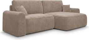 Rozkladacia obojstranná sedacia súprava do L NORDEN TILIA 250x140 cm, svetlohnedá