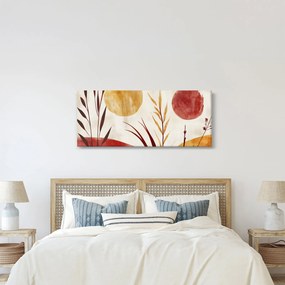 Obraz - Rastliny a kruhy (120x50 cm)