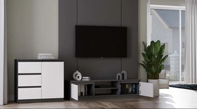 TV skrinka Musecalo 140 (antracit + biela). Akcia -23%. Vlastná spoľahlivá doprava až k Vám domov. 1132503