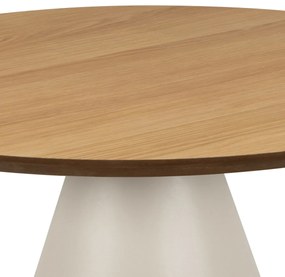 BOSCO Prírodný dub / béžová noha (Kašmír) – OKRÚHLY KÁVOVÝ STOLÍK 65 cm, KONFERENČNÝ STOLÍK DO OBÝVAČKY, DYHA