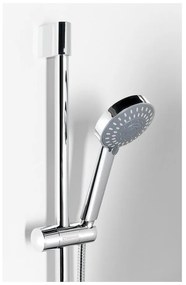 Sprchová antikoro súprava v lesklo striebornej farbe s ručnou sprchou/s posuvným držiakom 98 cm Amy – Sapho
