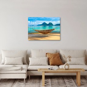 Obraz - Hojdacia sieť na pláži (70x50 cm)