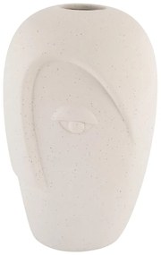 Krémovobiela keramická váza (výška 19,5 cm) Face – House Nordic
