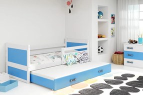 Detská posteľ  s prístelkou RICO 2 | biela 80x190 cm Farba: Modrá