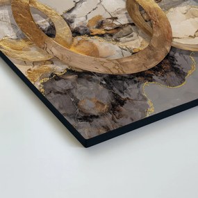 DUBLEZ | Luxusný abstraktný obraz - Zlaté prstence