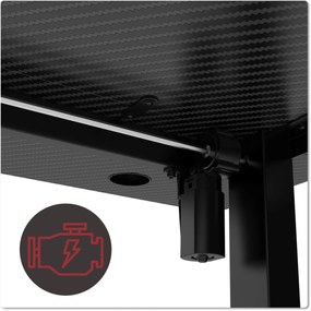 Výškovo nastaviteľný elektrický herný stôl SHADOW GAMER 1.0 120 cm čierny