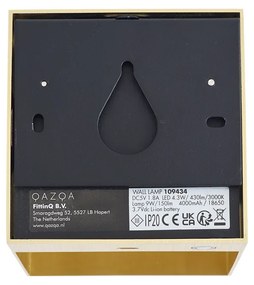 Moderné nástenné svietidlo zlaté vrátane LED a dotykového stmievača nabíjateľné - Joris