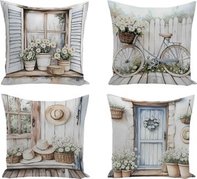 XPOSE® Set obliečok na vankúš VALENTINA (digitálna tlač) 43x43 cm - set 4 ks