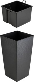 Plastový květináč Porto Riflo 75x39,6x39,6 cm černý