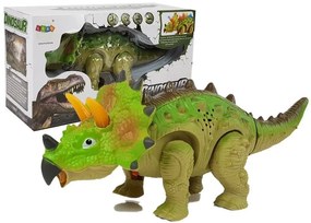 LEAN TOYS Dinosaurus Triceratops na batérie - zelený