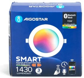 Aigostar -SADA 3x LED RGBW Stm. podhľ. svietidlo MESH 15W/230V 2700K-6500K pr.17cm