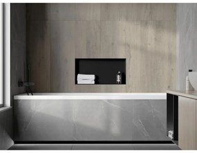 Mexen X-Wall-NR, polička na zapustenie pod obklad bez goliera 60 x 30 cm, čierna matná, 1971603010