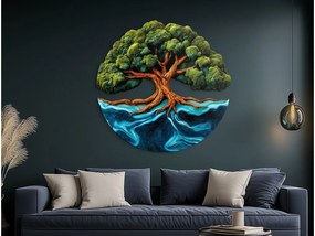drevko |  Machový Strom života Mohutnosť (UV tlač)  45 x 45 cm