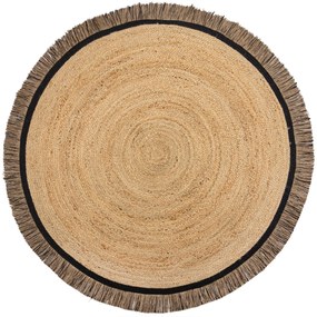Flair Rugs, Kusový koberec Kahana Black kruh, 180x180 (priemer) kruh, béžová, chodba / predsieň