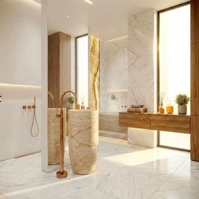 Rea Lungo, voľne stojaca umývadlová batéria, medená matná, REA-B4303