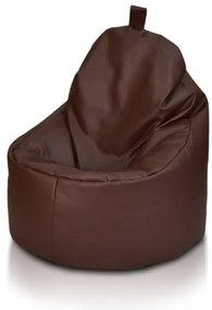 Sedací vak Yoko ekokoža / polyester TiaHome - tmavo hnedá