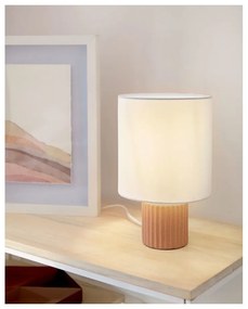 Stolová lampa s textilným tienidlom v bielo-prírodnej farbe (výška 28 cm) Eshe - Kave Home