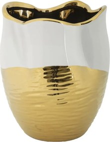 Váza Lux 25 cm zlatá/biela