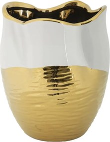 Váza Lux 25 cm zlatá/biela