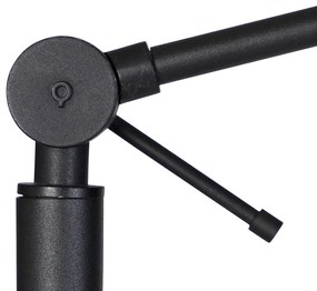 Stojaca lampa čierna so svetlosivým tienidlom 50 cm nastaviteľná - Editor