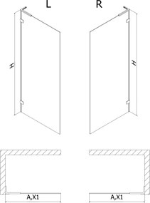 Mexen Lunar L, sprchová stena ľavá 80 x 200 cm, 8mm číre sklo, biely profil, 830L-080-000-20-00-L