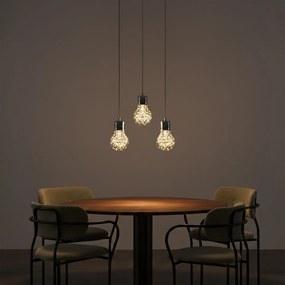 Závesné svietidlo Bulb 3, chrómové telo svietidla, ch